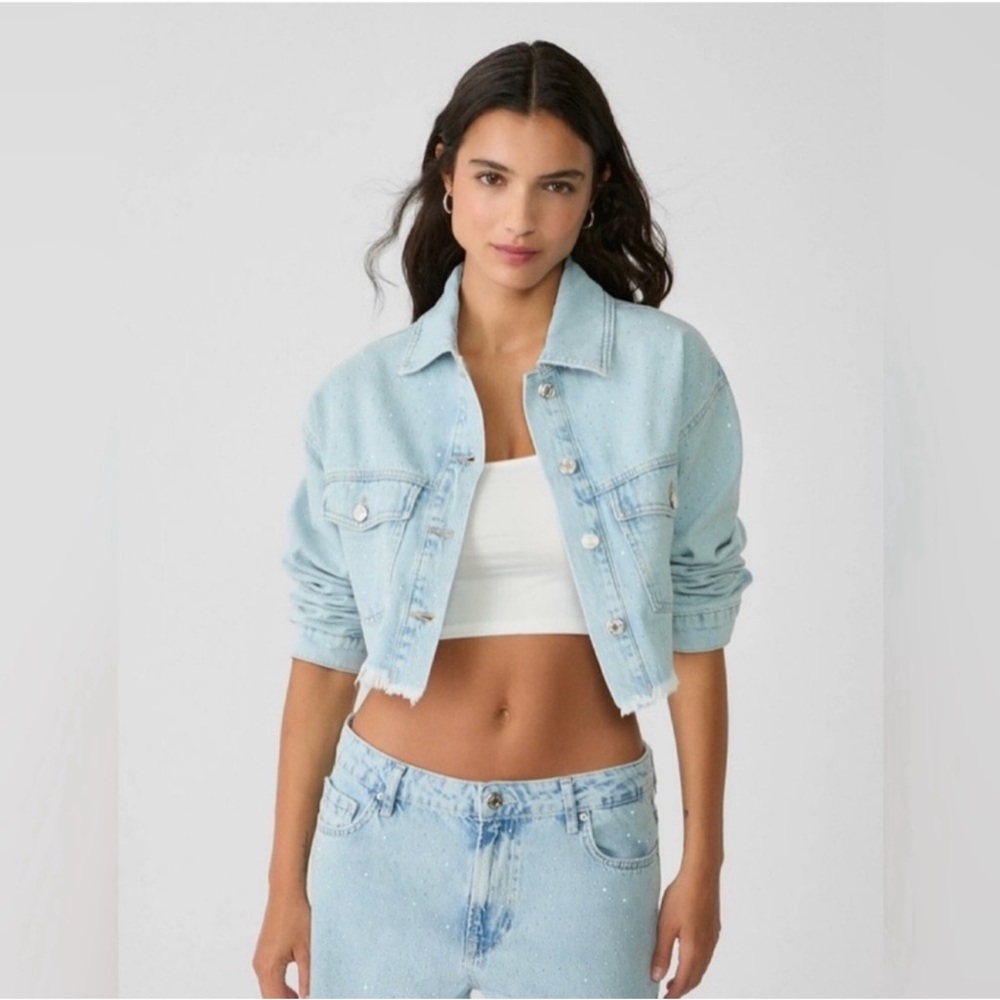 Stradivarius Cropped Jean Jacket